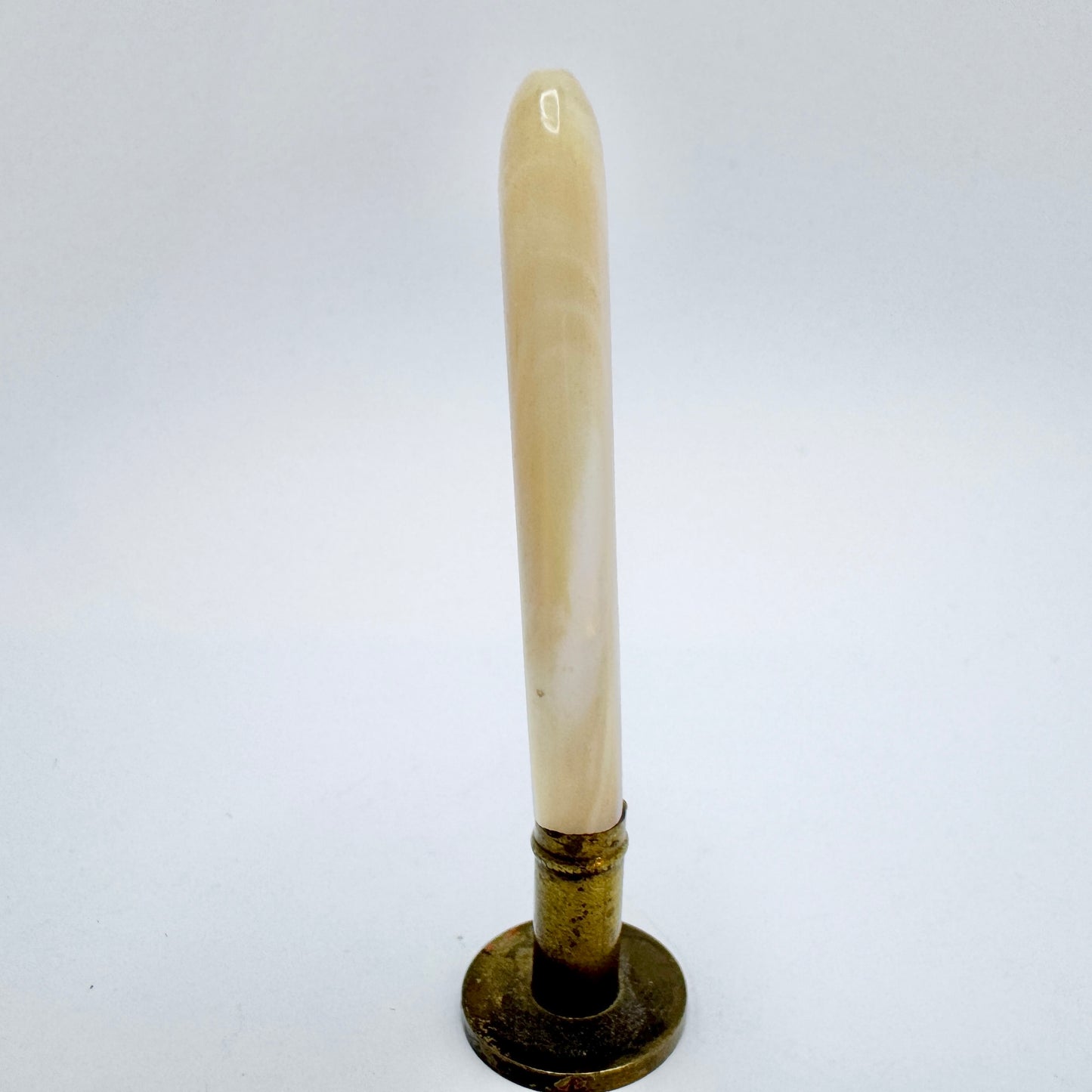 Antique Mother of Pearl Metal Wax Seal Stamp "MJ"