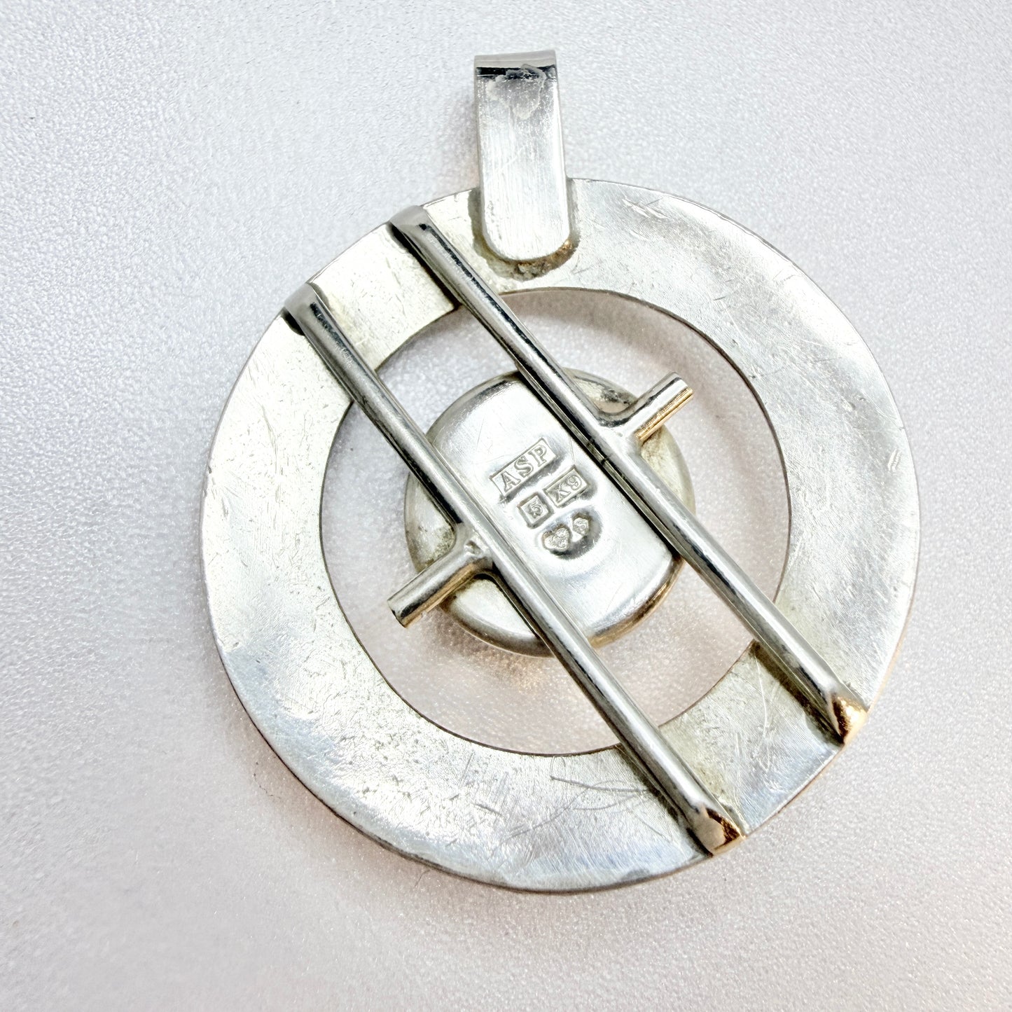 Gustaf Asp, Sweden 1972. Vintage Sterling Silver Bergslagen-stone Pendant.