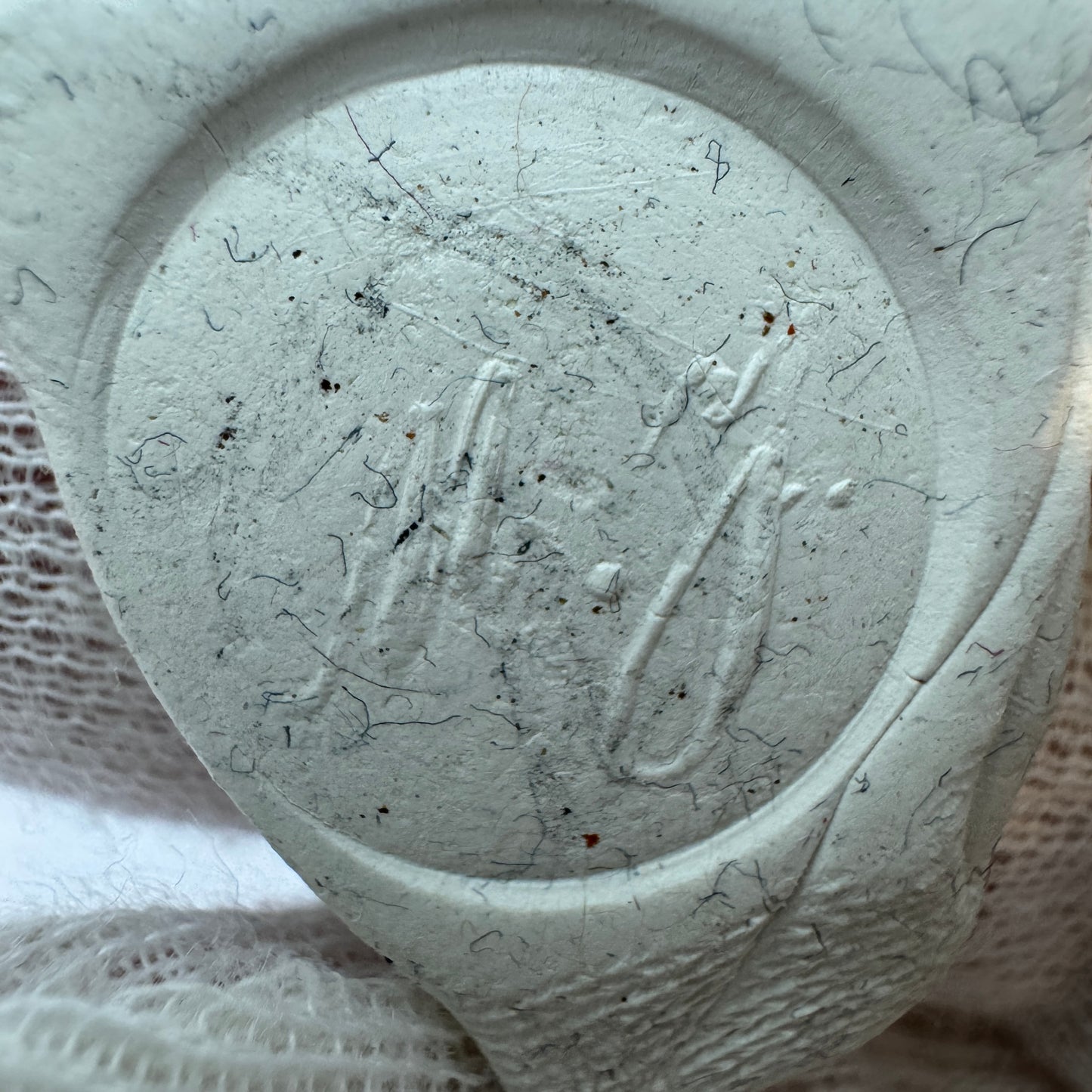 Antique Mother of Pearl Metal Wax Seal Stamp "MJ"