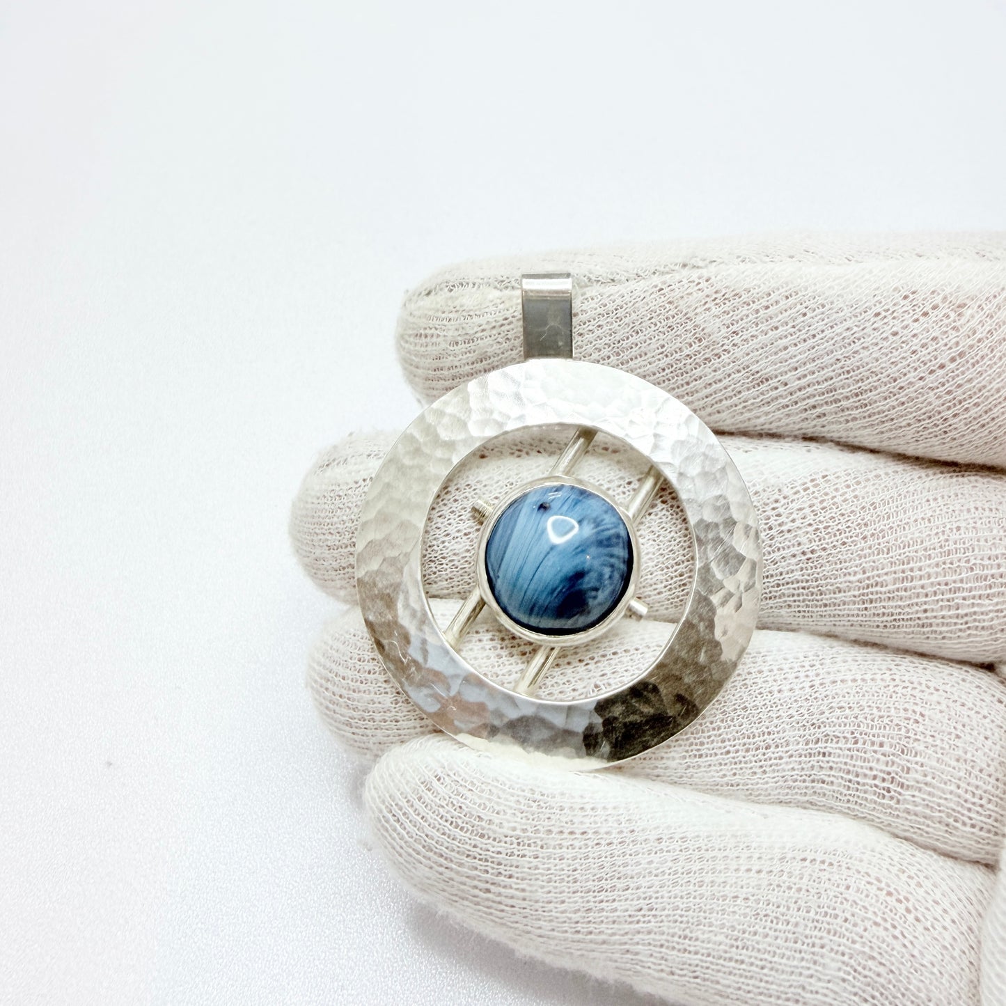 Gustaf Asp, Sweden 1972. Vintage Sterling Silver Bergslagen-stone Pendant.