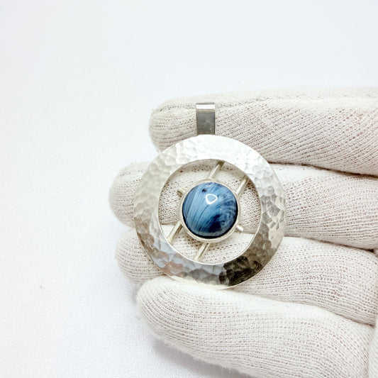 Gustaf Asp, Sweden 1972. Vintage Sterling Silver Bergslagen-stone Pendant.