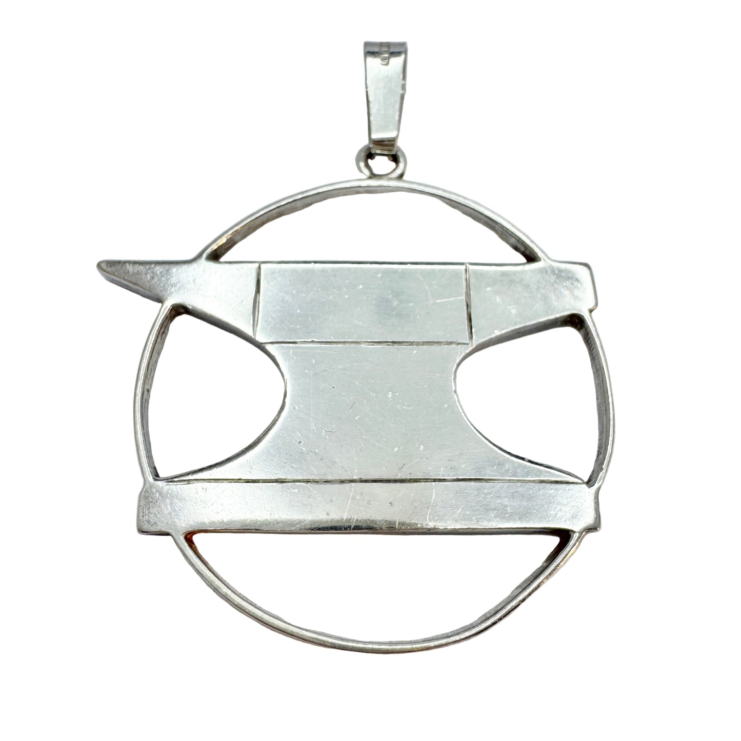 G Dahlgren, Sweden 1973. Vintage Sterling Silver Anvil Pendant.