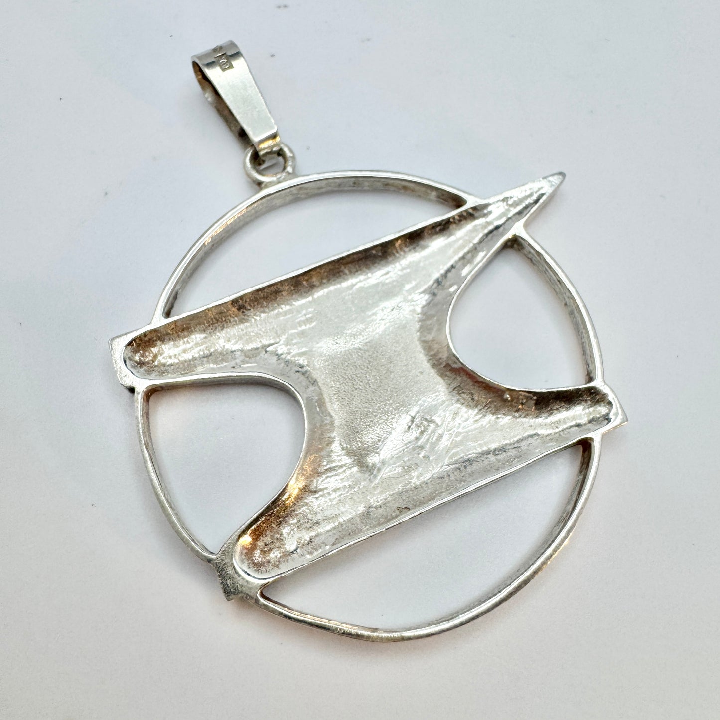 G Dahlgren, Sweden 1973. Vintage Sterling Silver Anvil Pendant.