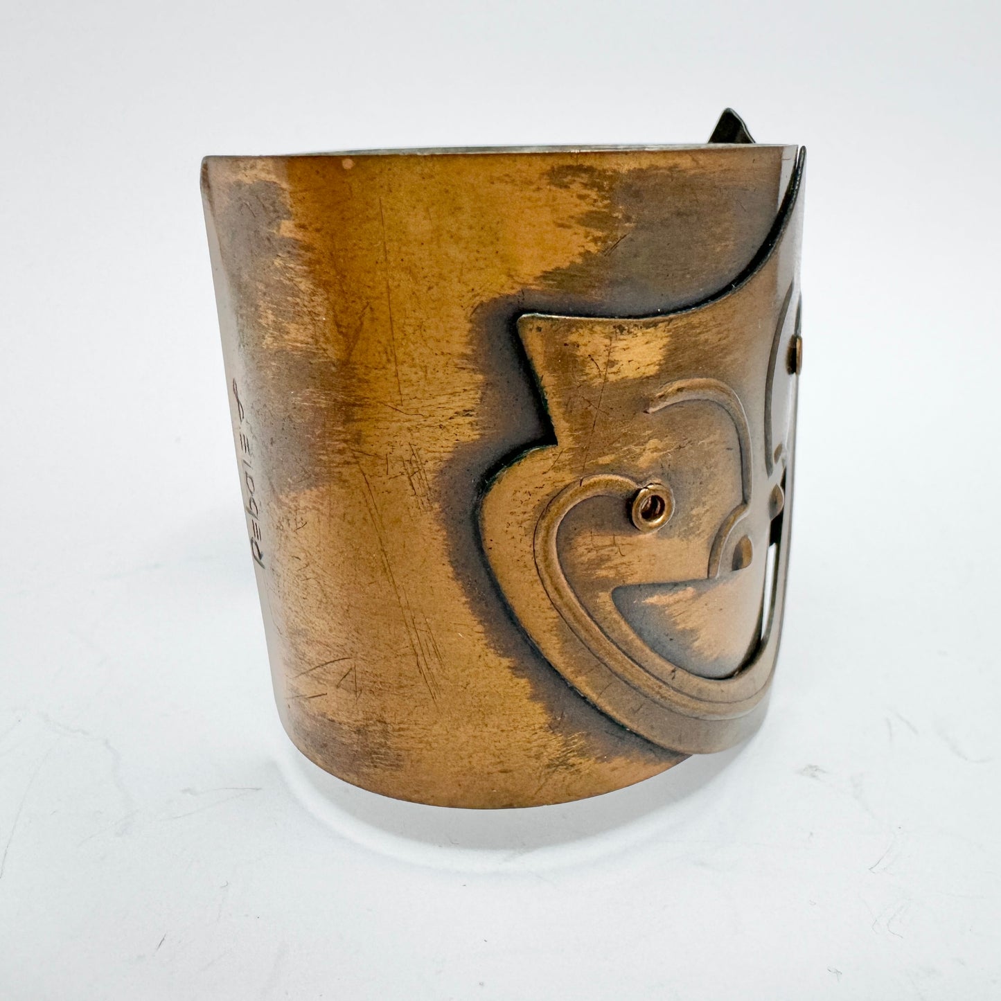 Francisco REBAJES, USA. Vintage Copper Tragedy / Comedy Cuff Bracelet.