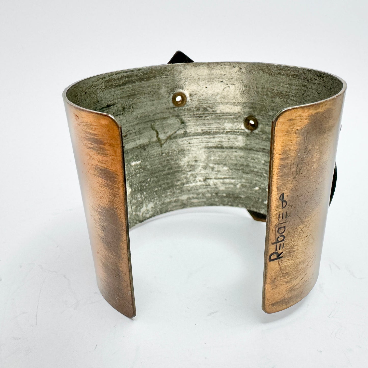 Francisco REBAJES, USA. Vintage Copper Tragedy / Comedy Cuff Bracelet.