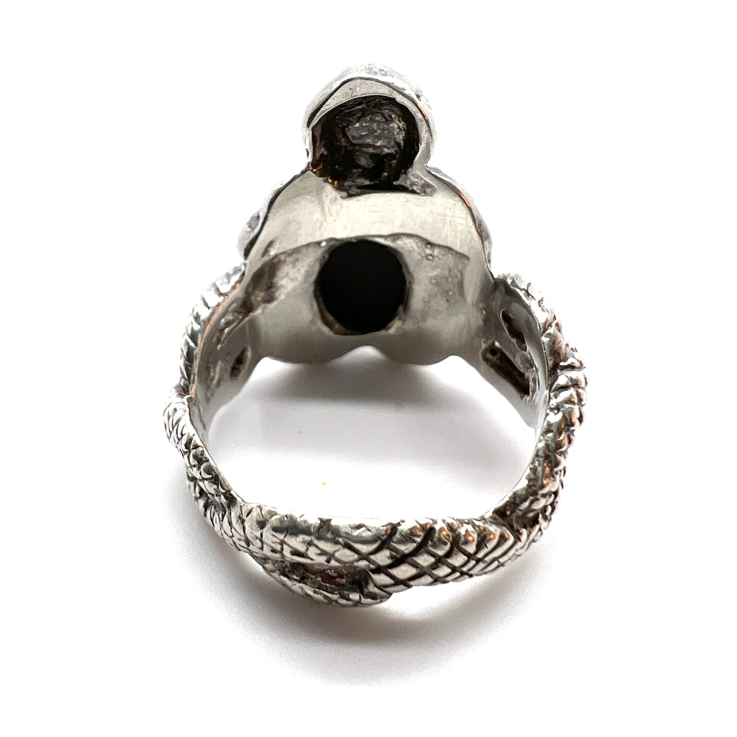 Vintage Oriental Solid Silver Stone with Chatoyancy Effect Ring.