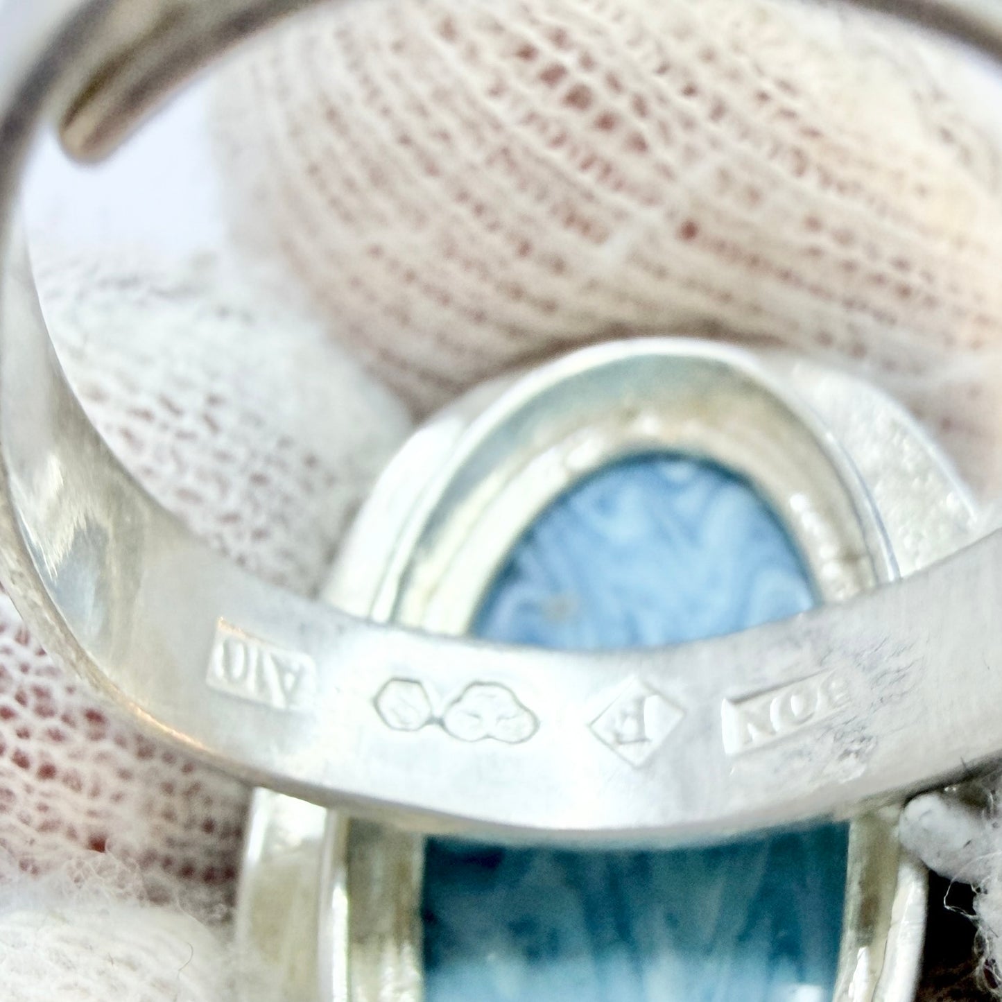 O Nordström, Sweden 1975. Vintage Sterling Silver Bergslagen-stone Ring.