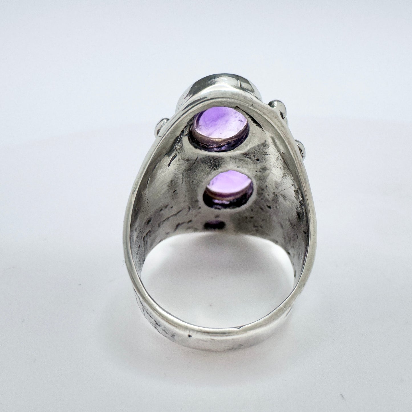 Valdres Sølvsmie, Norway. Vintage Sterling Silver Amethyst Ring.