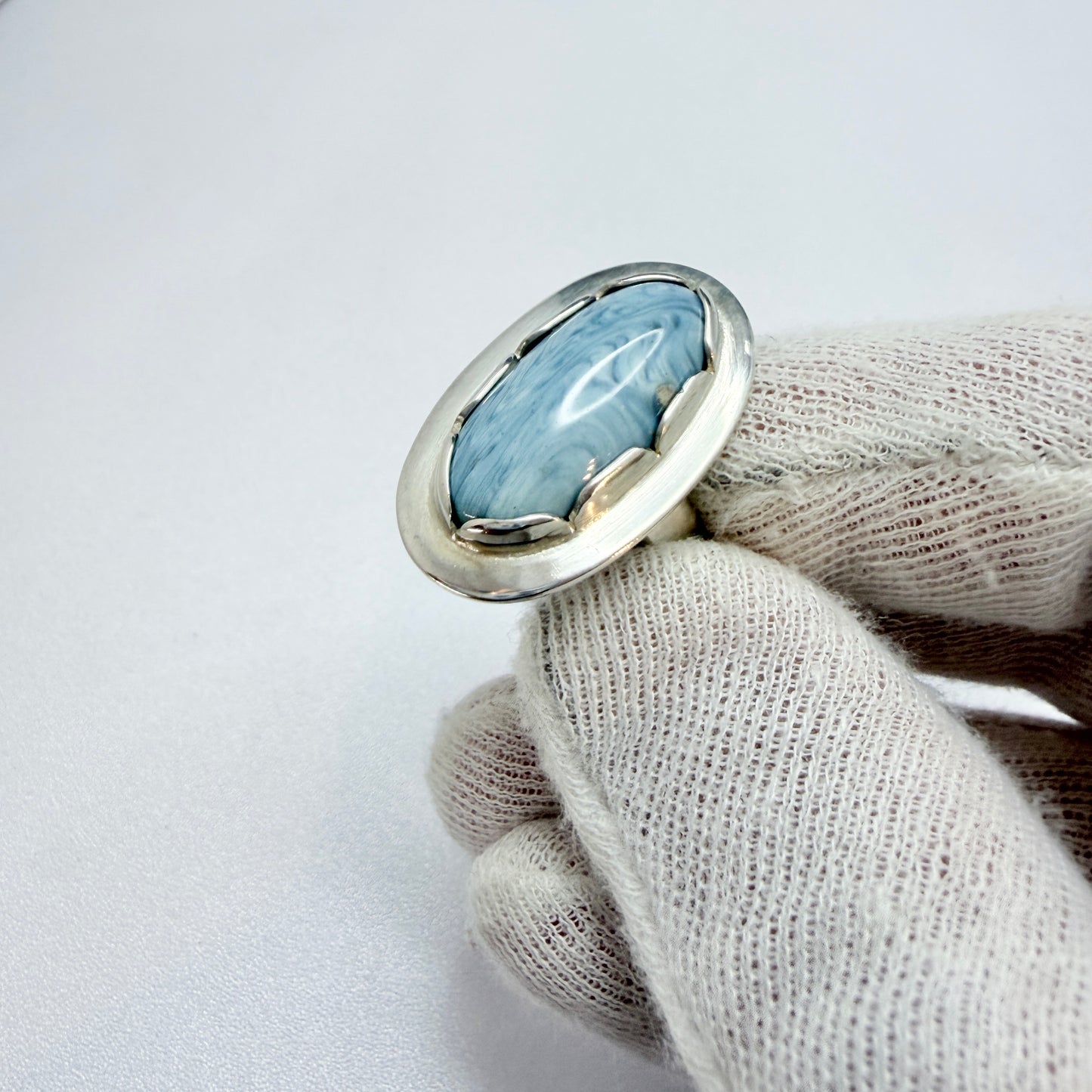 O Nordström, Sweden 1975. Vintage Sterling Silver Bergslagen-stone Ring.