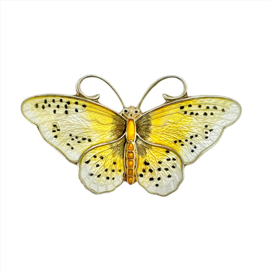 Hroar Prydz, Norway Vintage Sterling Silver Enamel Butterfly Brooch.