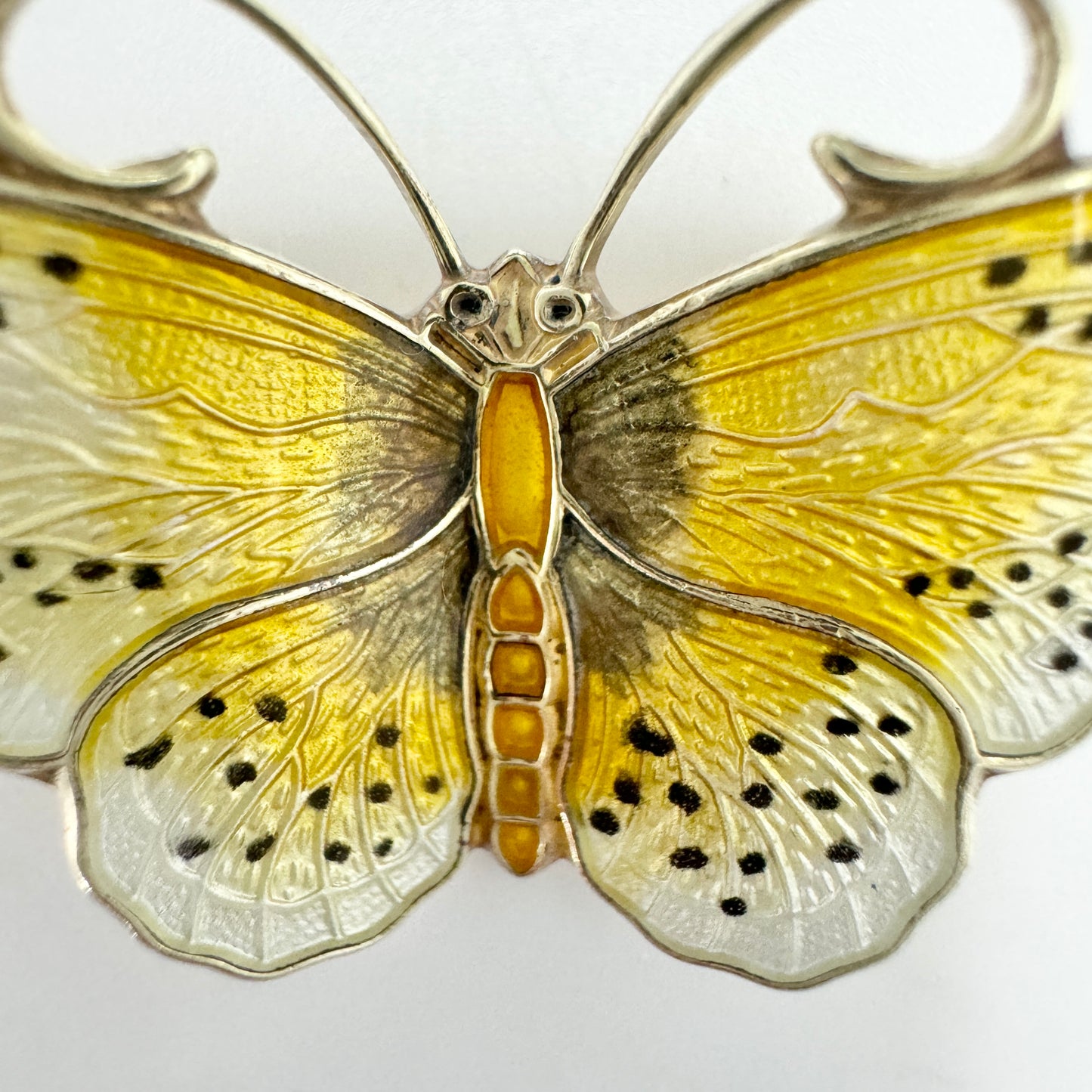 Hroar Prydz, Norway Vintage Sterling Silver Enamel Butterfly Brooch.