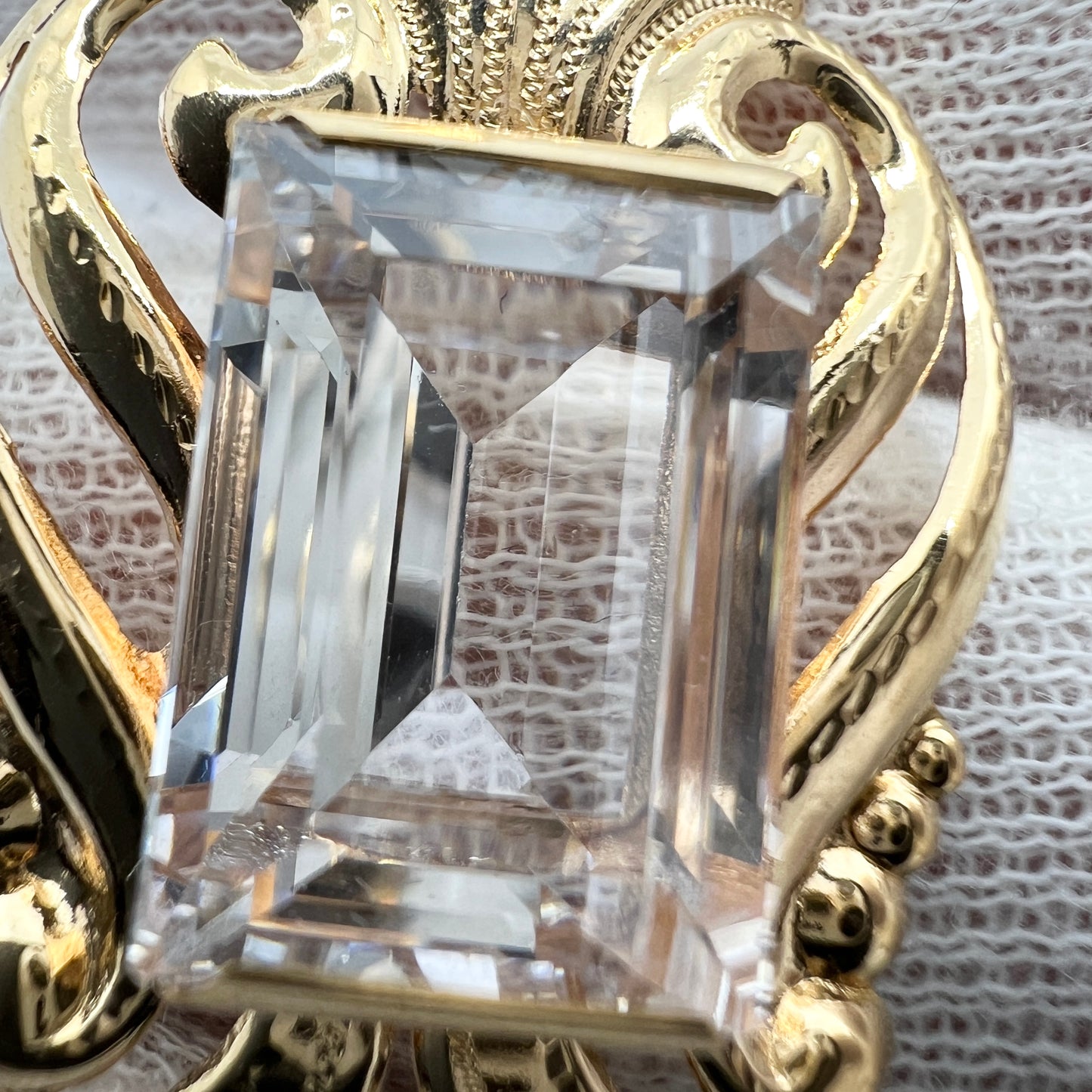 Hallbergs, Sweden 1952, Vintage 18k Gold Rock Crystal Pendant.