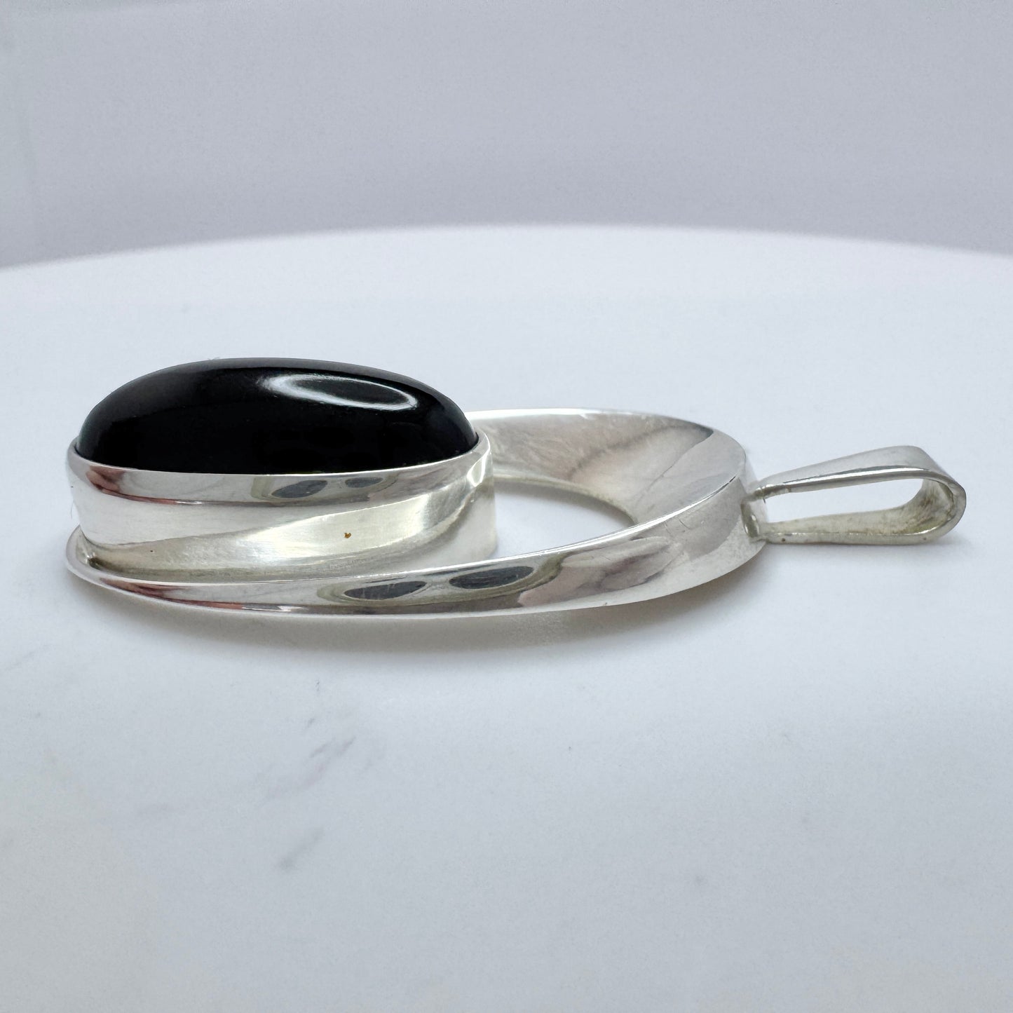 Erik Granit, Finland 1965. Vintage Solid Silver Smoky Quartz Pendant.