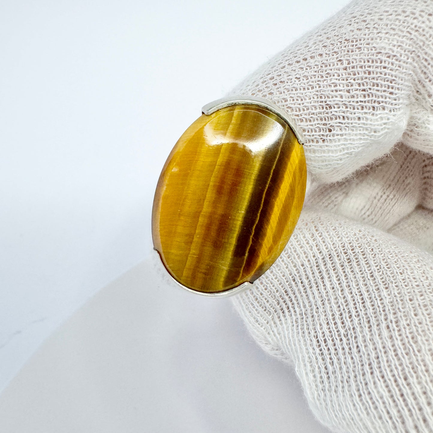 Elis Kauppi, Kupittaan Kulta Finland. Vintage Sterling Silver Tiger's Eye Ring.