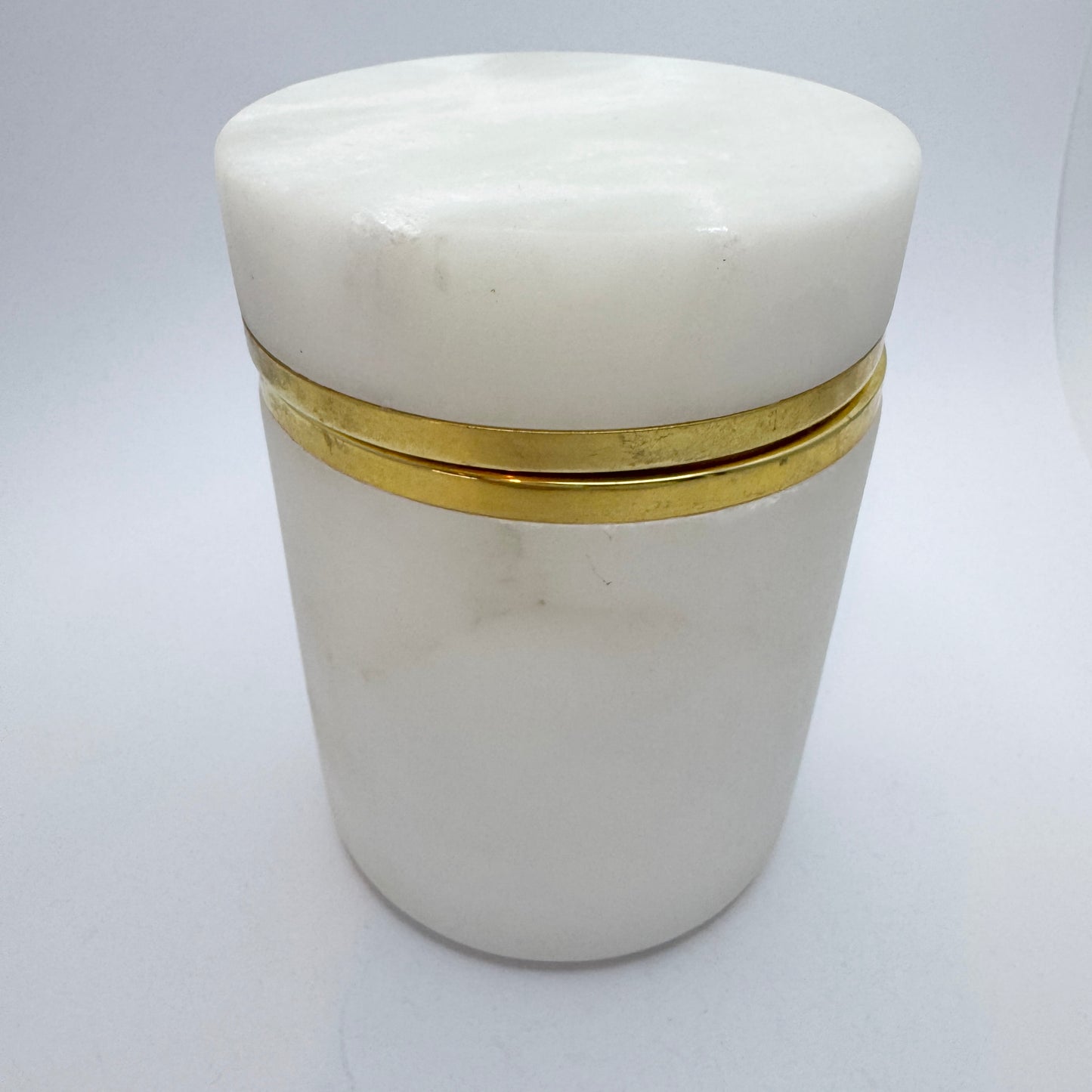 Vintage Mid-Century White Alabaster Hinged Box