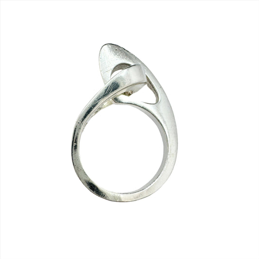 Niels Erik From, Denmark c 1960s. Vintage Modernist Sterling Silver Ring.