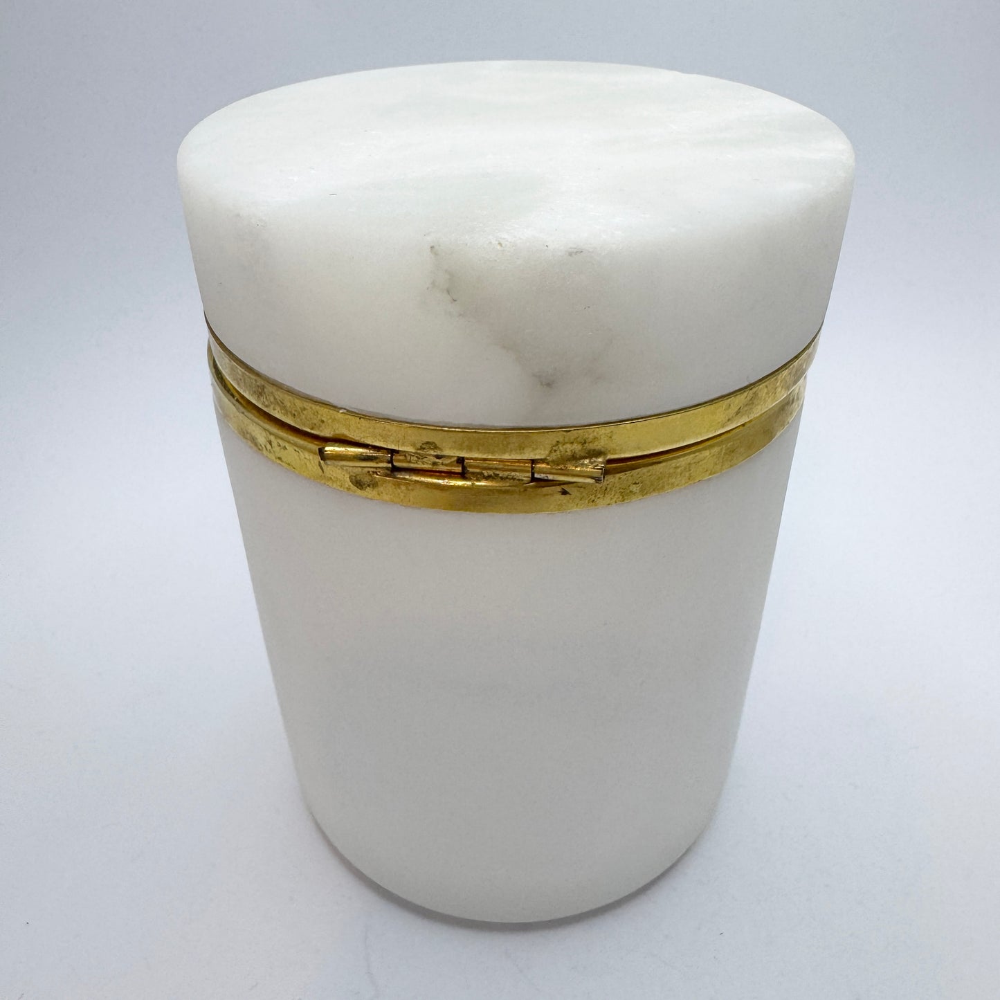 Vintage Mid-Century White Alabaster Hinged Box