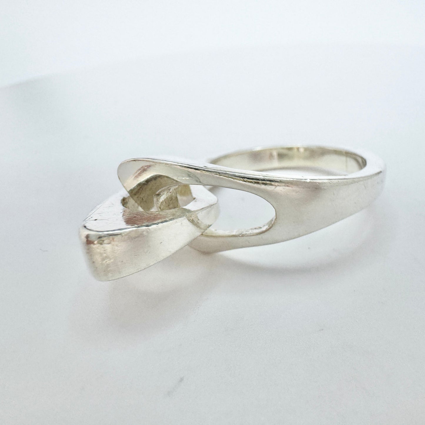 Niels Erik From, Denmark c 1960s. Vintage Modernist Sterling Silver Ring.