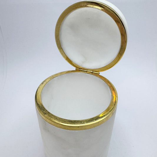 Vintage Mid-Century White Alabaster Hinged Box