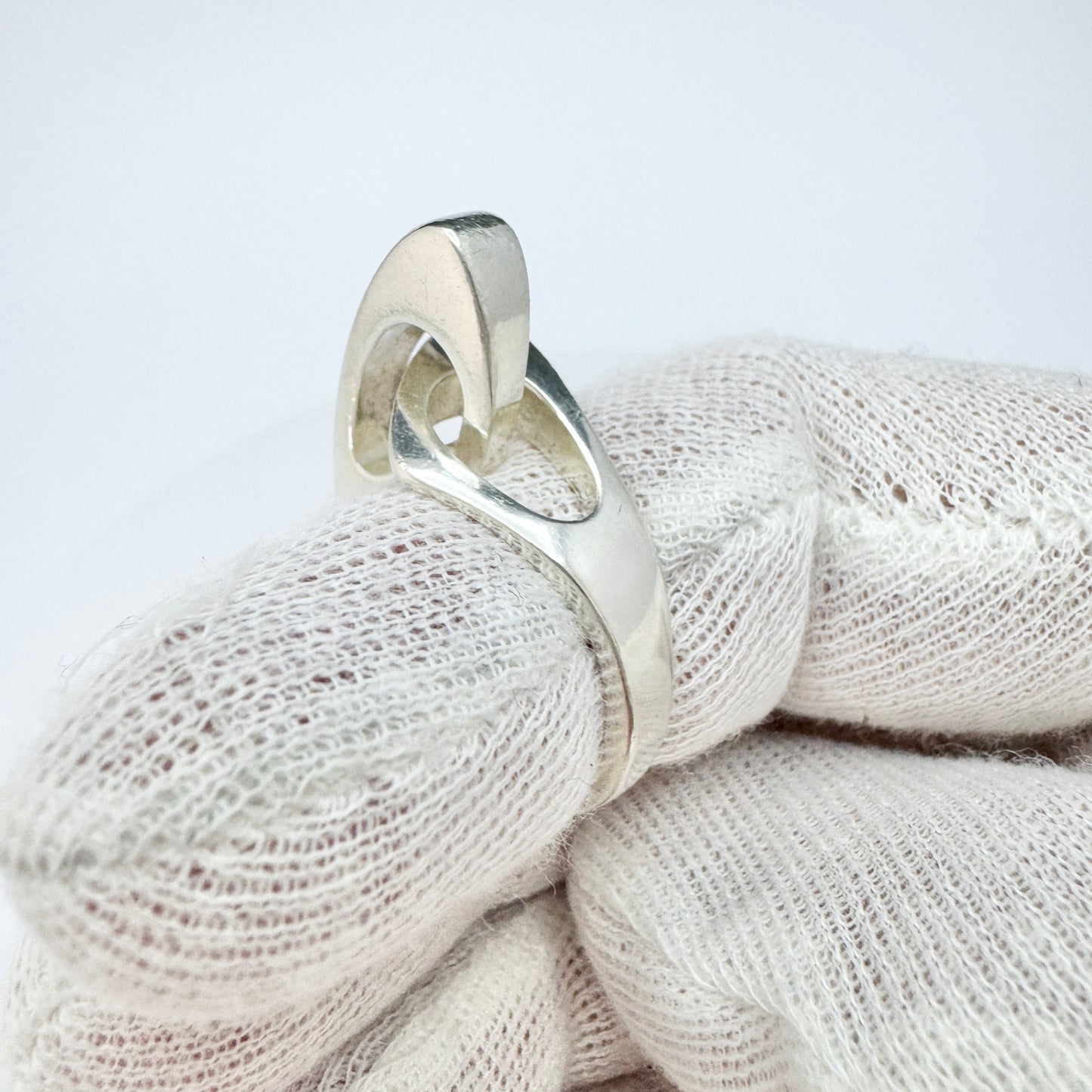 Niels Erik From, Denmark c 1960s. Vintage Modernist Sterling Silver Ring.