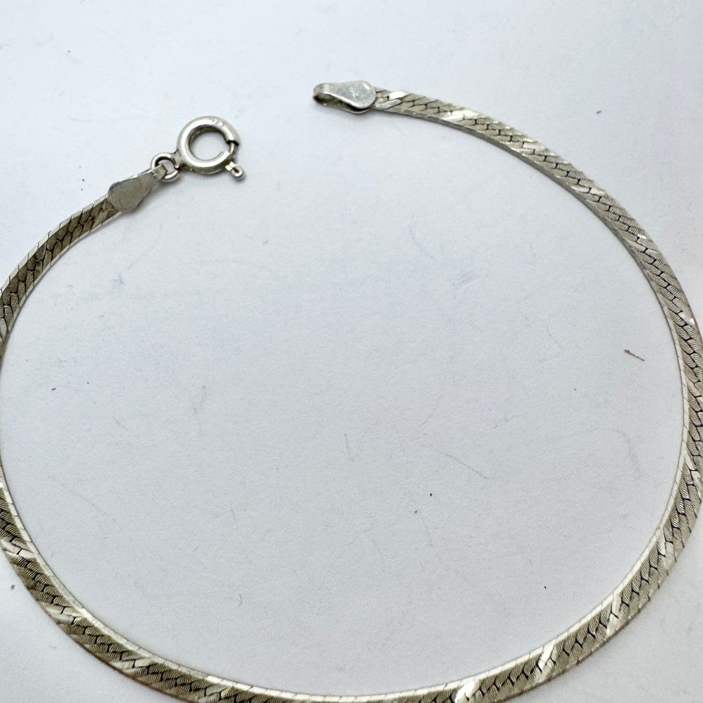 Vintage Solid Silver Necklace + Bracelet. Italy.