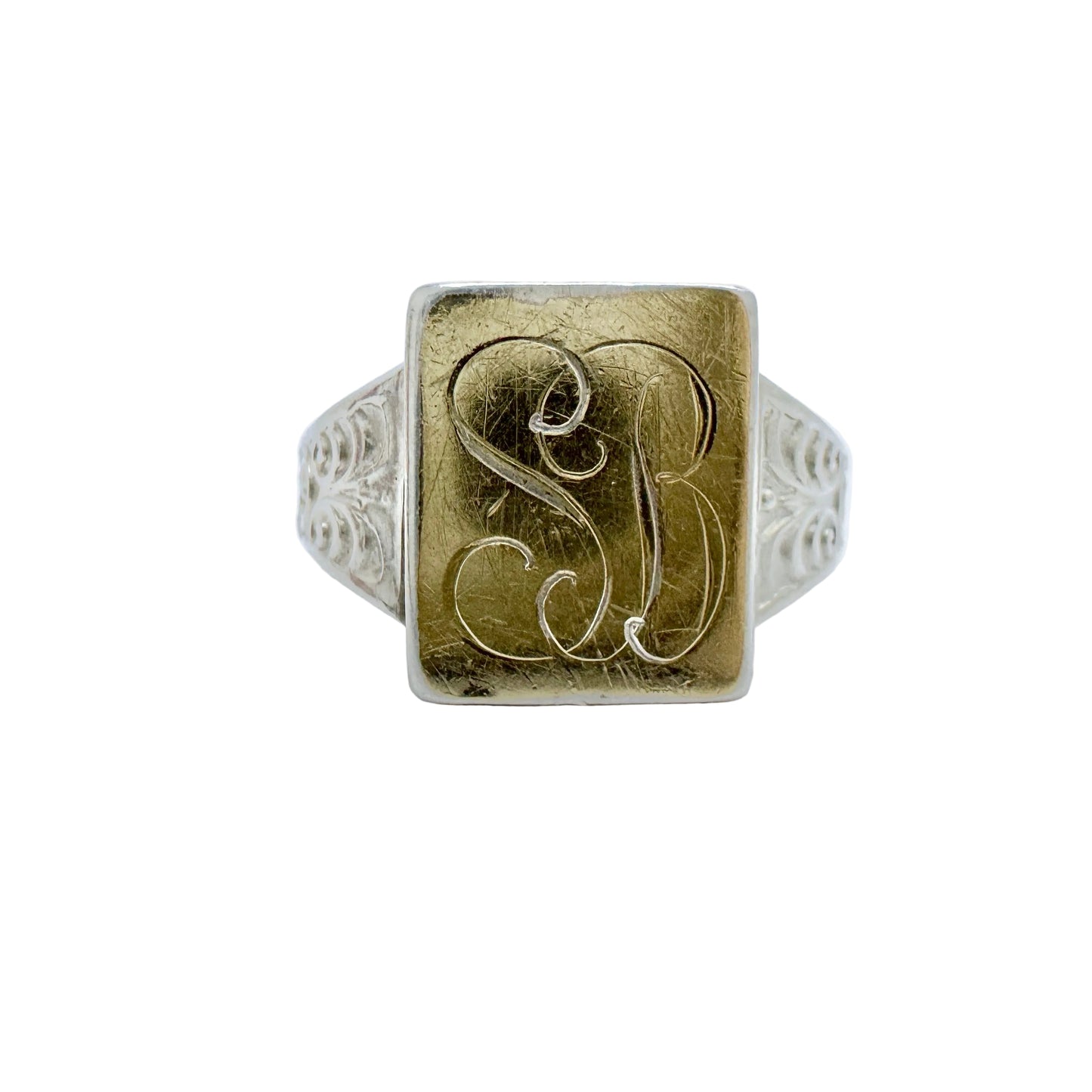 S Peterson, Sweden 1951. Vintage Silver Men's Signet Ring "SB"