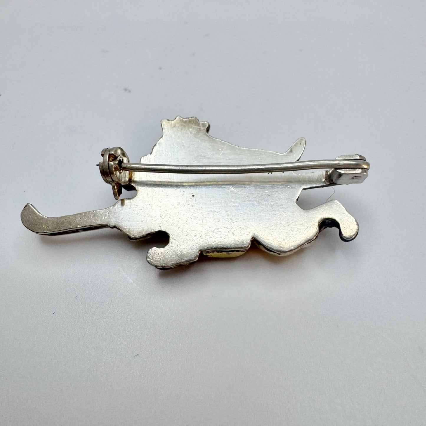 Japan. Vintage or Antique Silver Mixed Metal Brooch Pin.