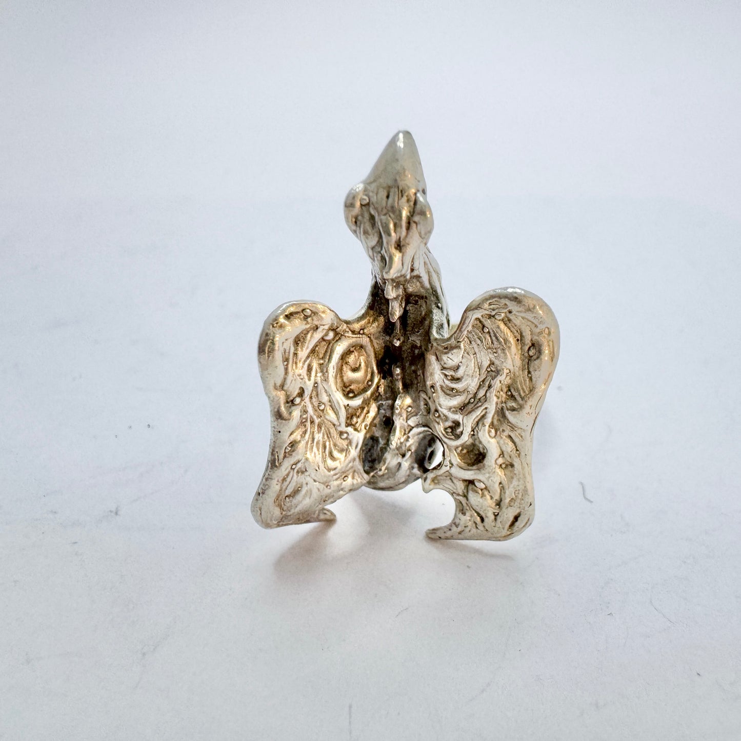 Vintage Sterling Silver Dragon Ring.