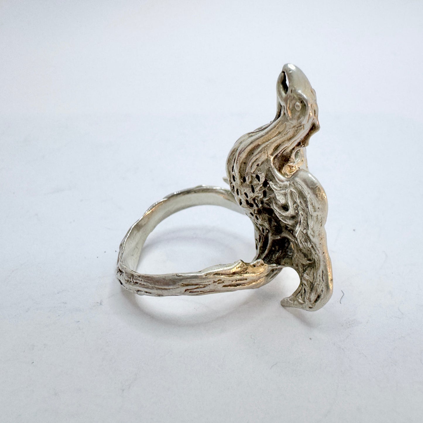 Vintage Sterling Silver Dragon Ring.