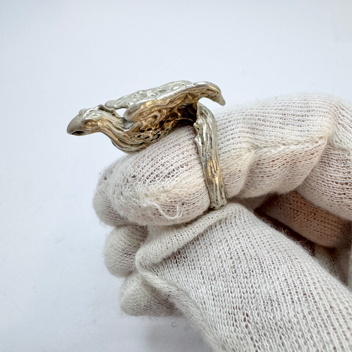 Vintage Sterling Silver Dragon Ring.
