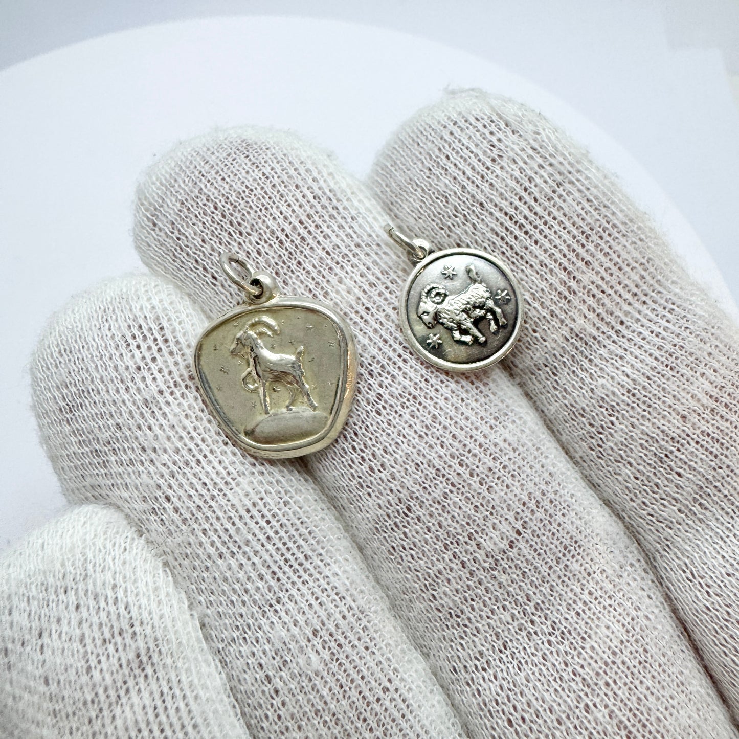 Sweden ca 1960s. Vintage Silver Zodiac Aries Charm + Pendant.