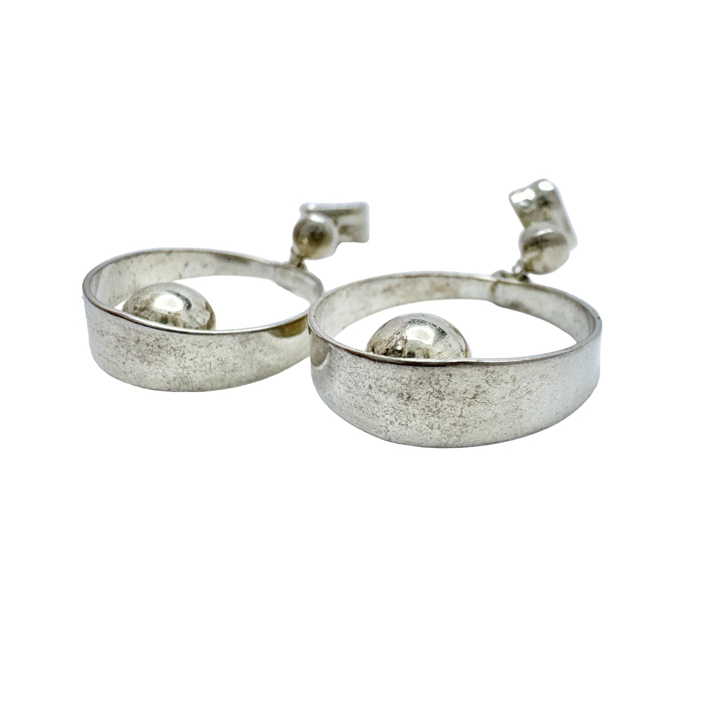Victor Janson, Sweden. Vintage Sterling Silver Earrings.
