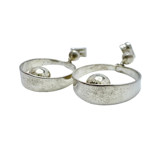 Victor Janson, Sweden. Vintage Sterling Silver Earrings.