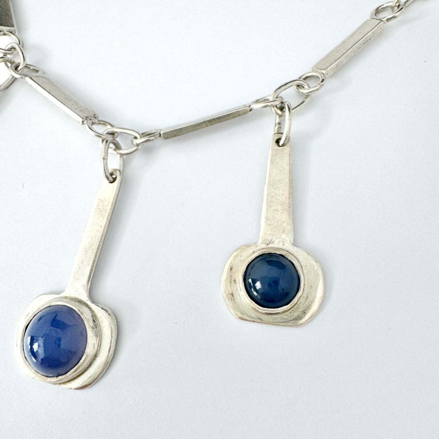 Wiwen Nilsson, Sweden 1941. Unique Vintage Sterling Silver Chalcedony Necklace.