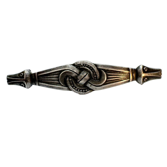 Clement Berg, Norway 1920s. Antique Dragestil Solid Silver Brooch.