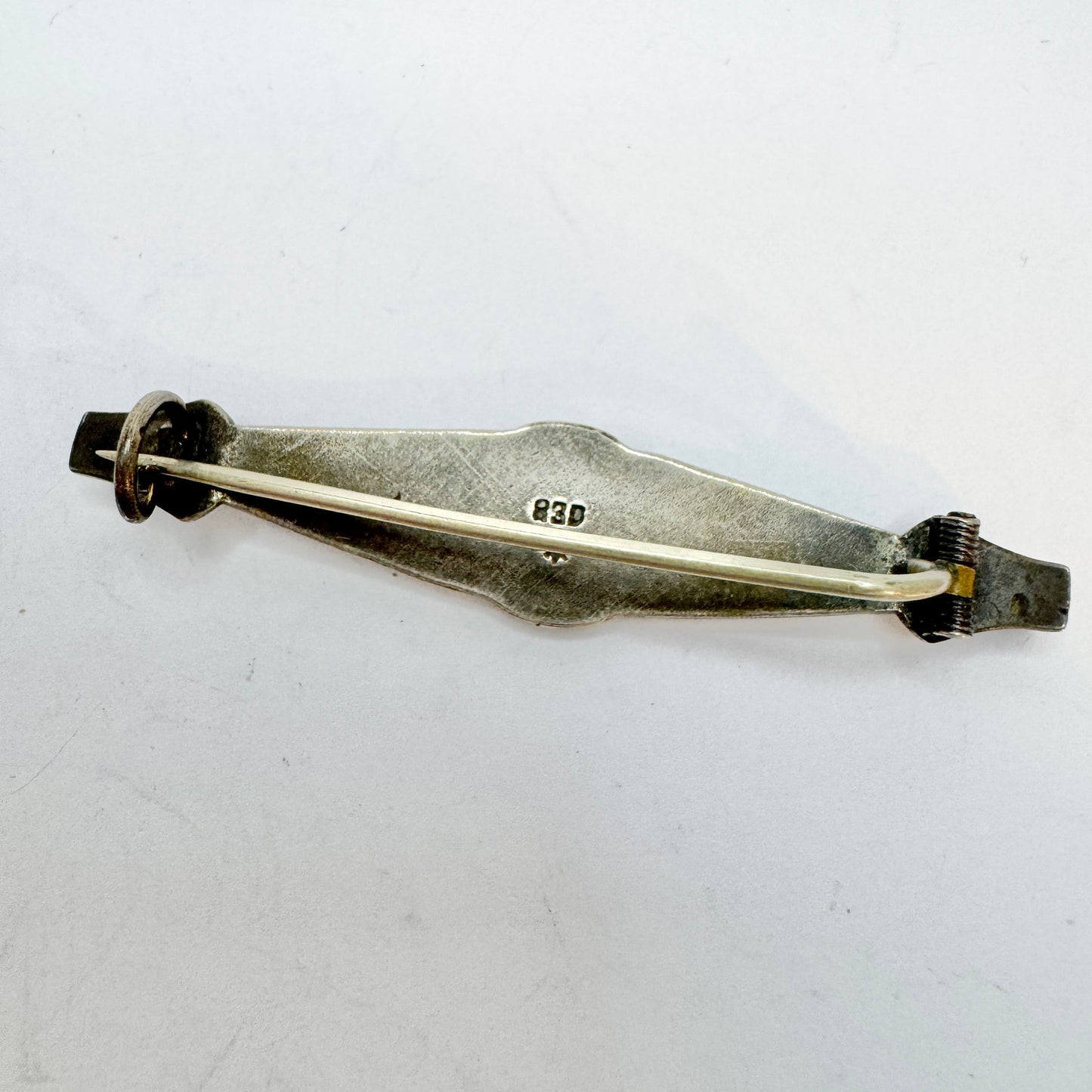 Clement Berg, Norway 1920s. Antique Dragestil Solid Silver Brooch.