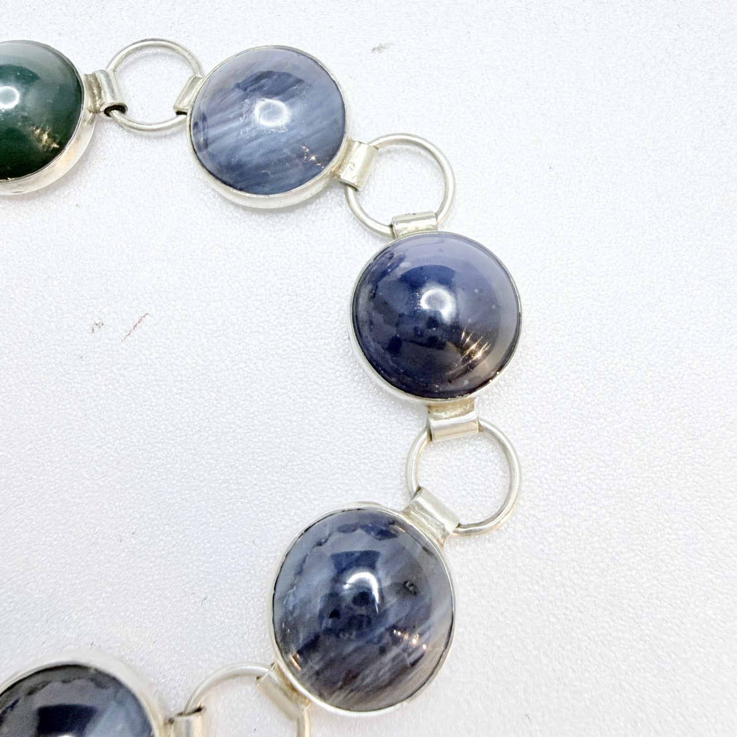 Märta Lindgren, Sweden 1962. Vintage Solid Silver Bergslagen-stone Bracelet.