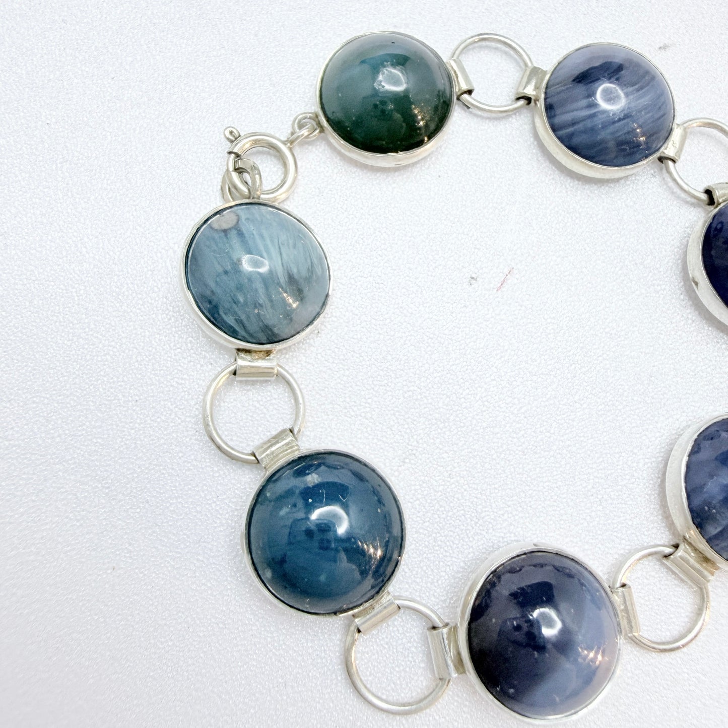 Märta Lindgren, Sweden 1962. Vintage Solid Silver Bergslagen-stone Bracelet.
