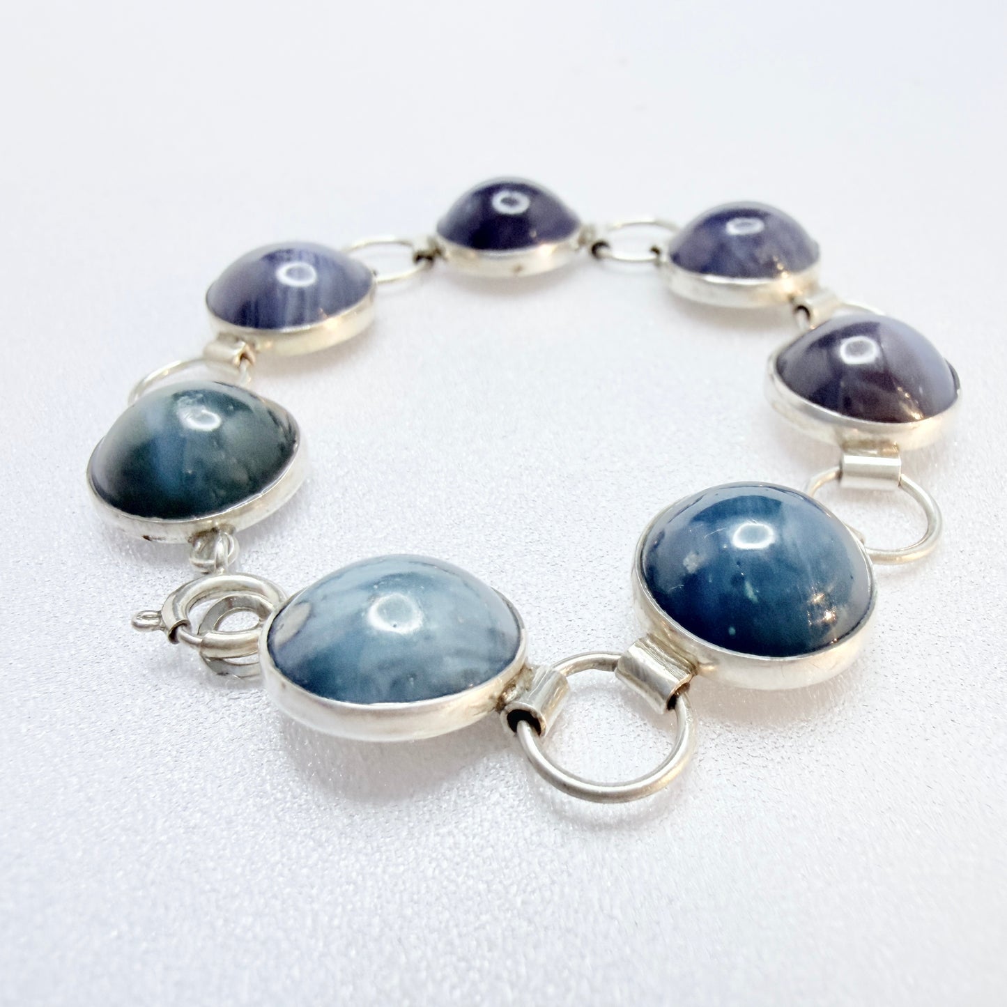 Märta Lindgren, Sweden 1962. Vintage Solid Silver Bergslagen-stone Bracelet.
