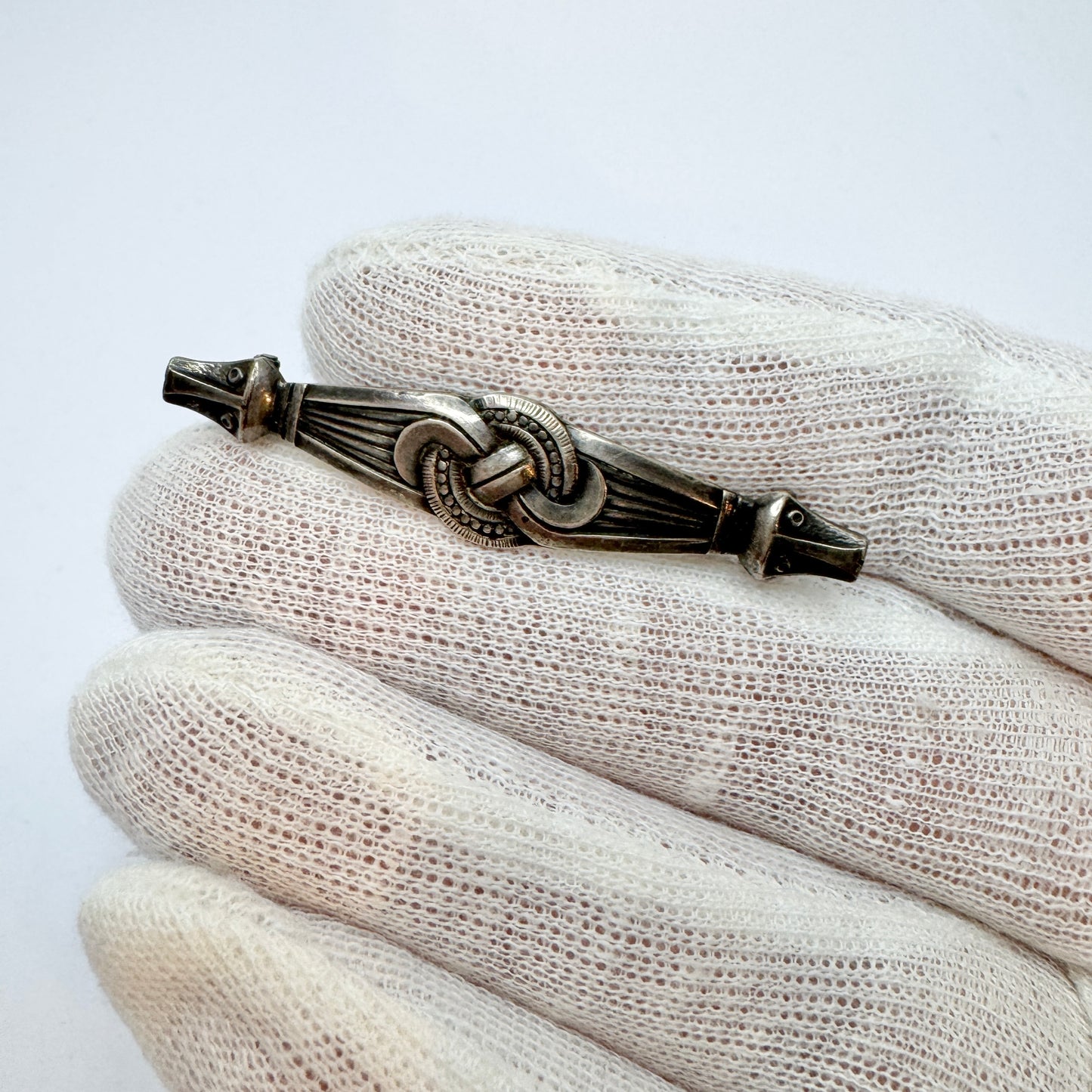 Clement Berg, Norway 1920s. Antique Dragestil Solid Silver Brooch.