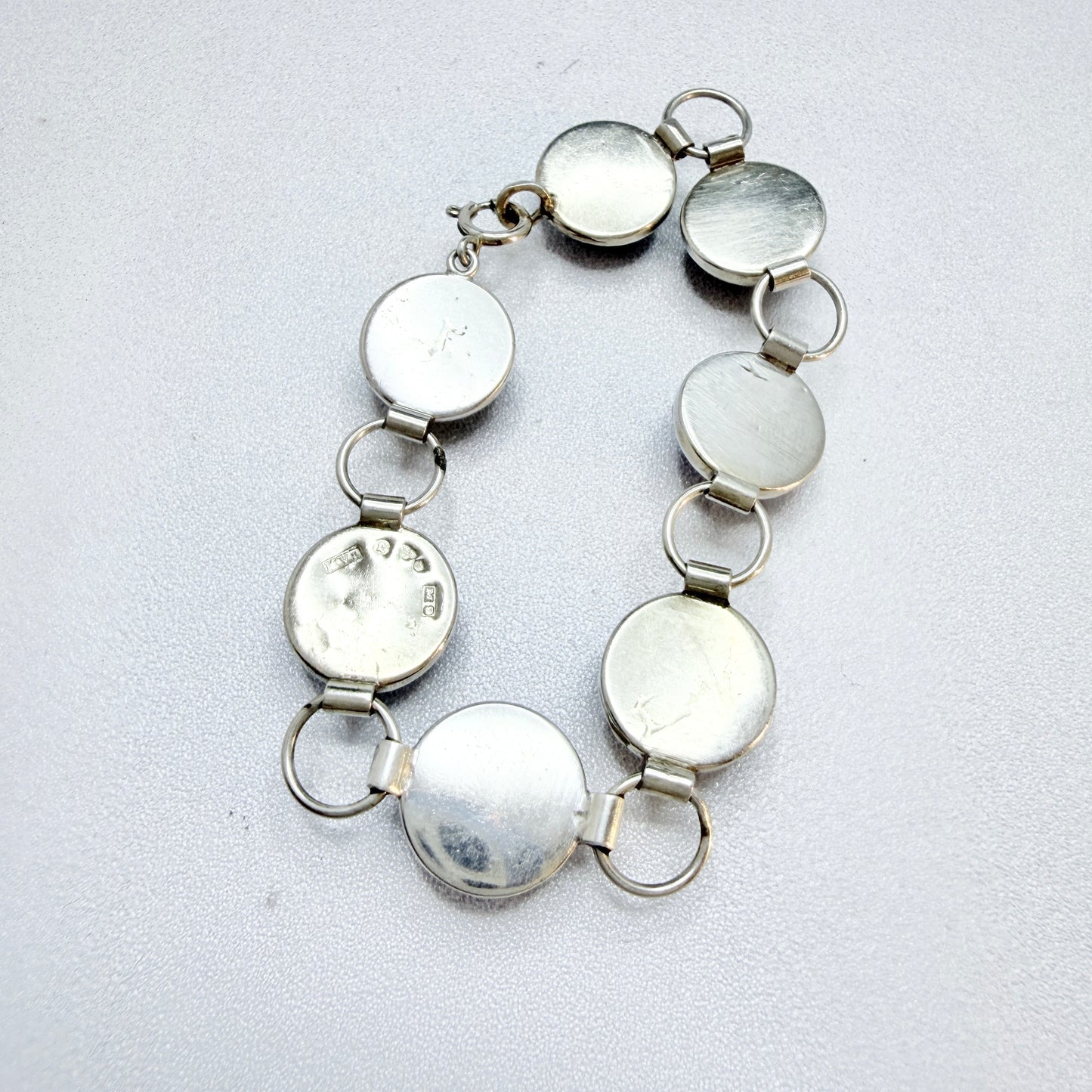Märta Lindgren, Sweden 1962. Vintage Solid Silver Bergslagen-stone Bracelet.