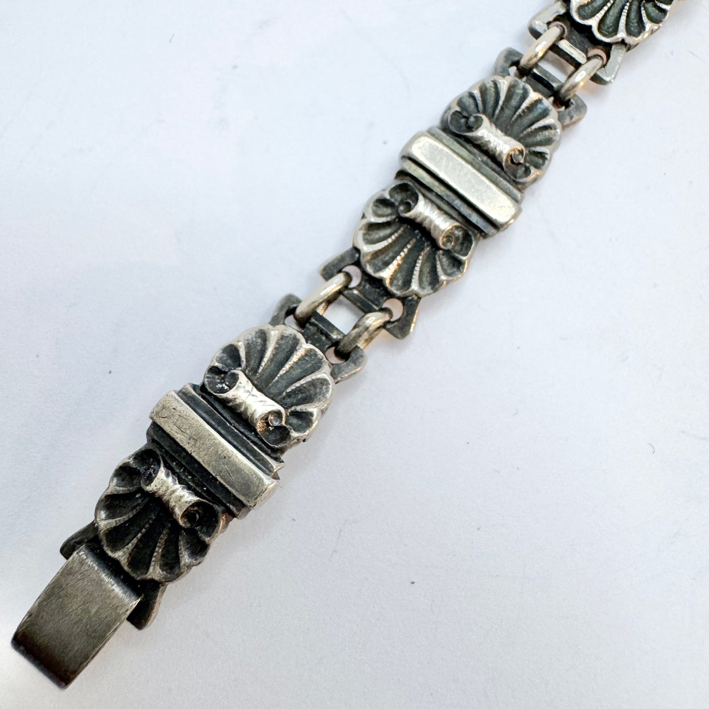 C. Holm, Copenhagen Denmark c 1920s Art Deco Solid Silver Bracelet.