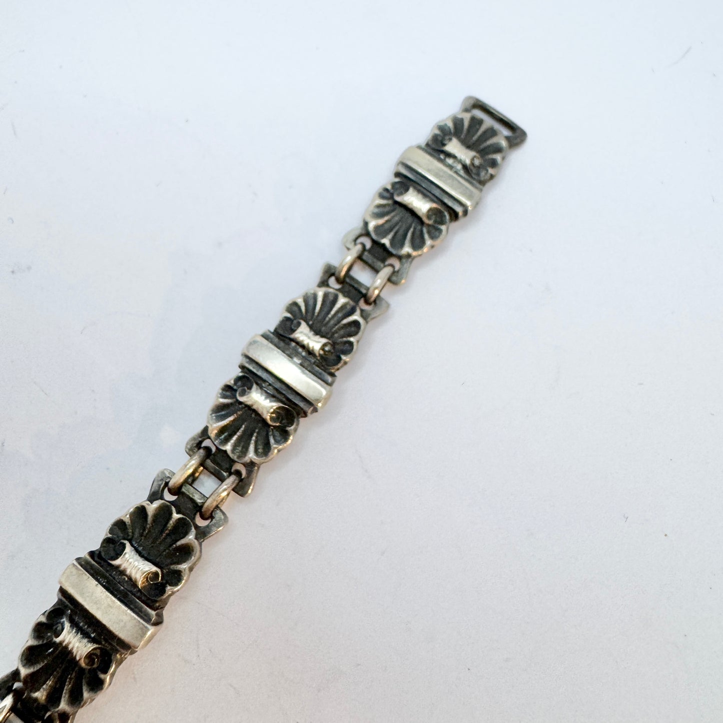 C. Holm, Copenhagen Denmark c 1920s Art Deco Solid Silver Bracelet.