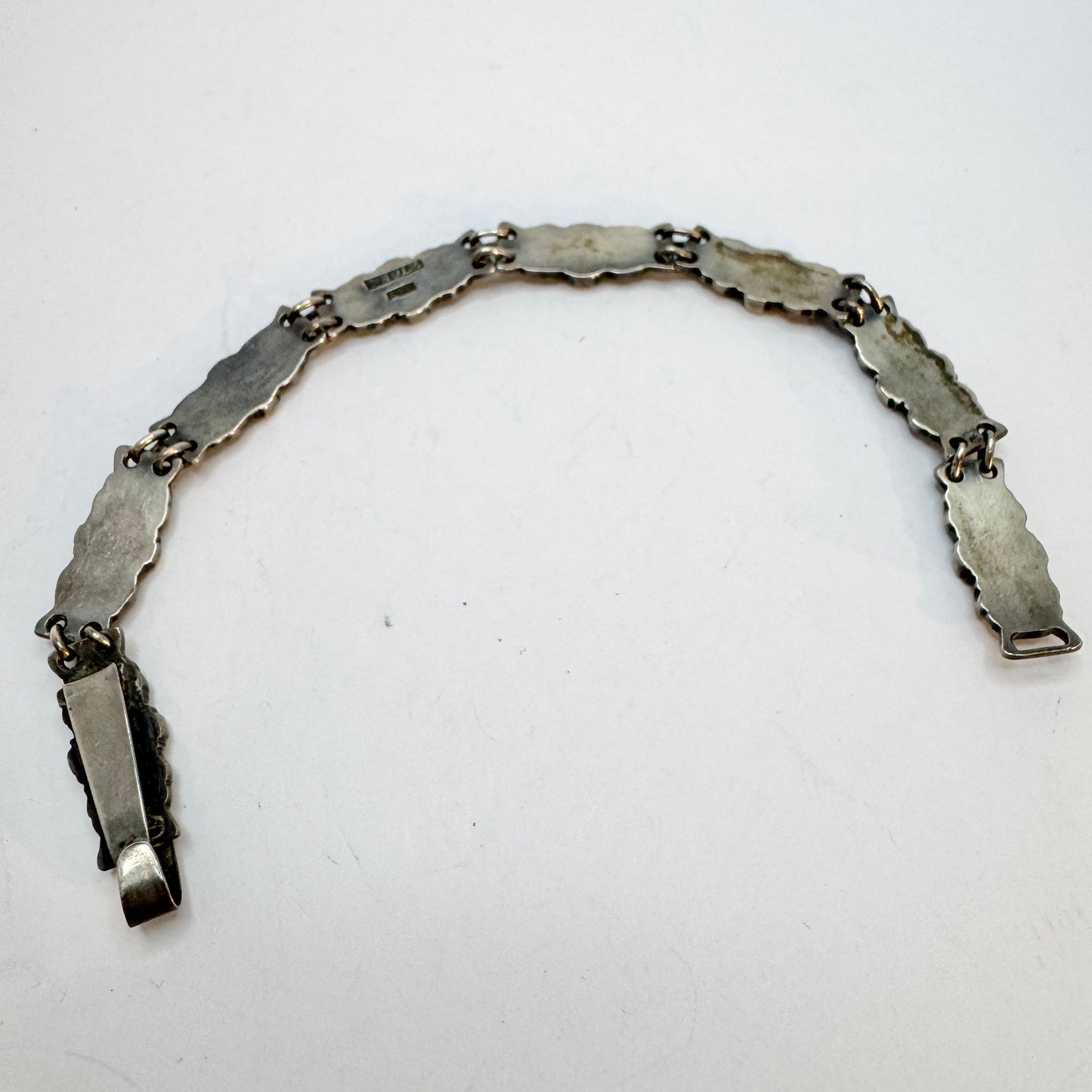 C. Holm, Copenhagen Denmark c 1920s Art Deco Solid Silver Bracelet.