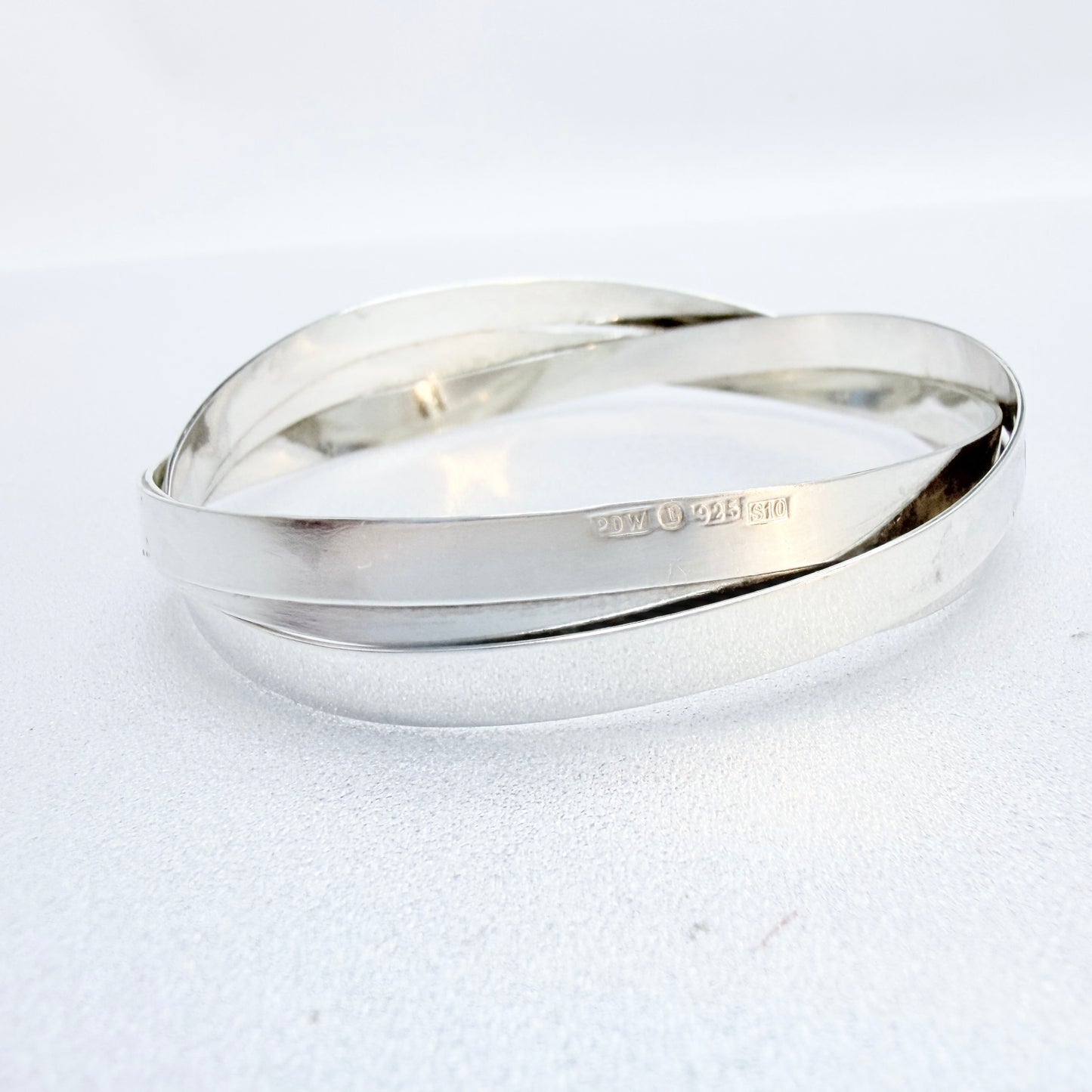 Sandström & de Wit, Sweden 1992. Vintage Sterling Silver Bangle Bracelet.