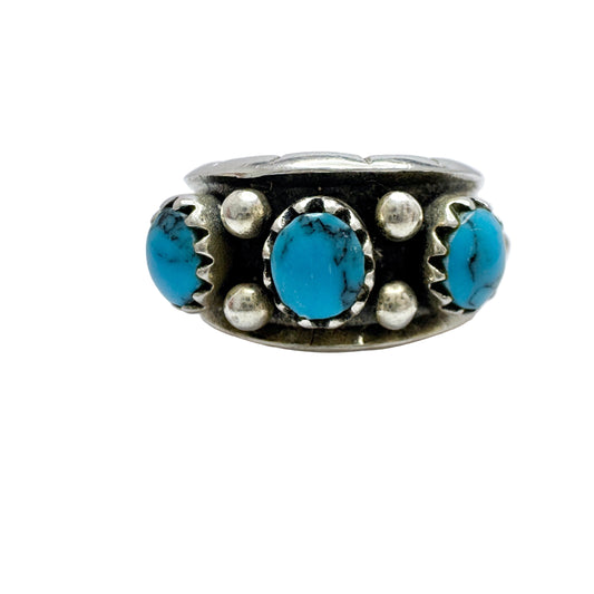 Vintage Sterling Silver Turquoise Ring.