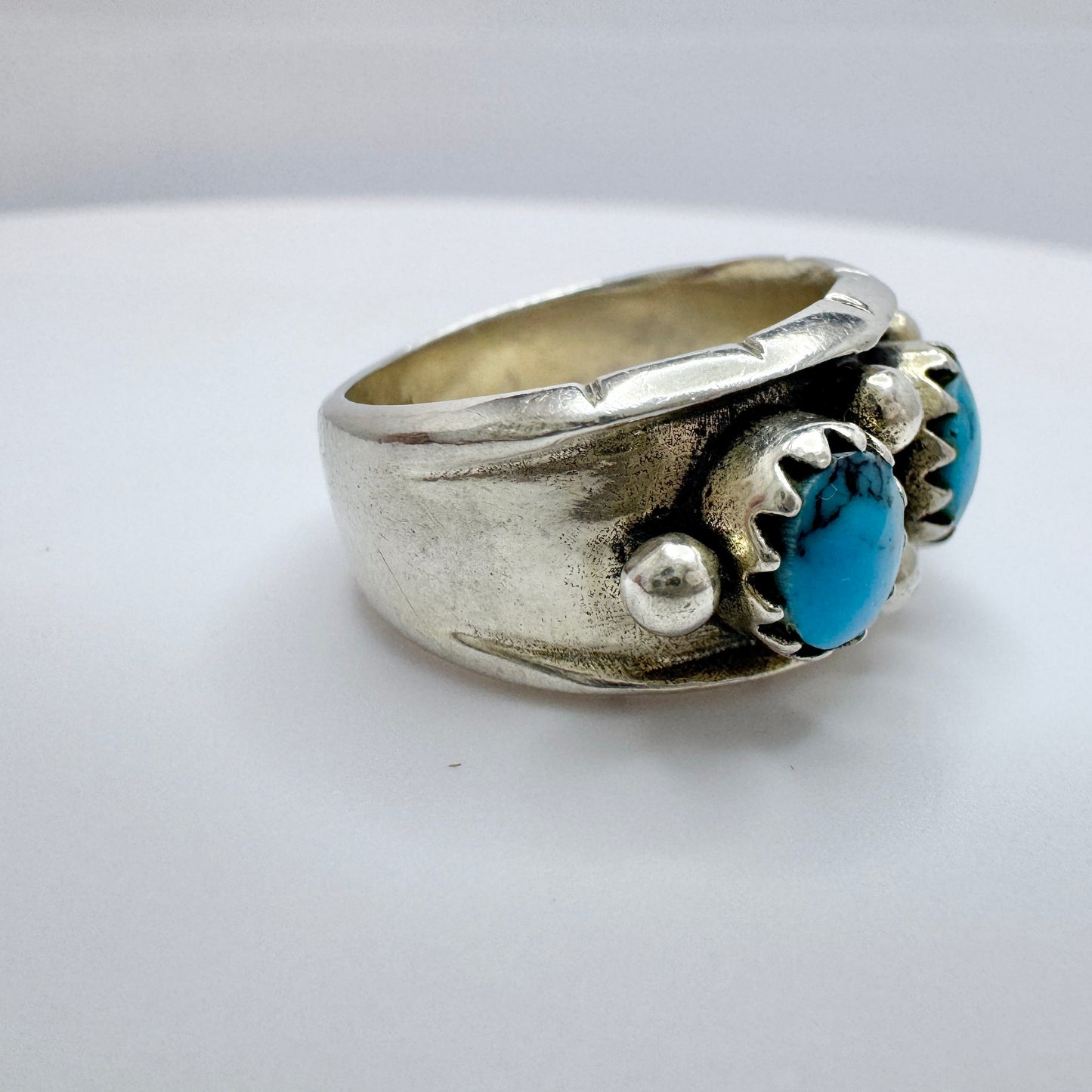 Vintage Sterling Silver Turquoise Ring.