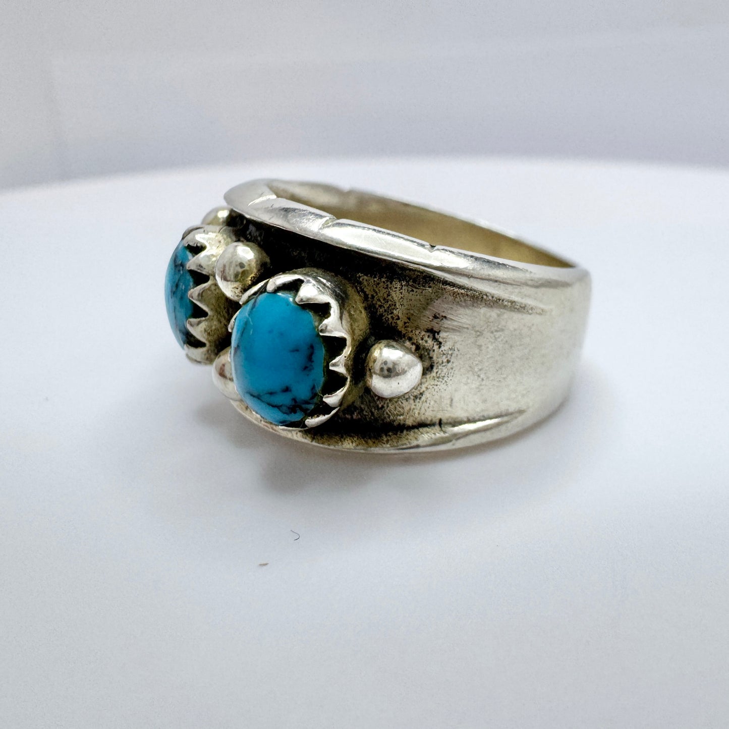 Vintage Sterling Silver Turquoise Ring.