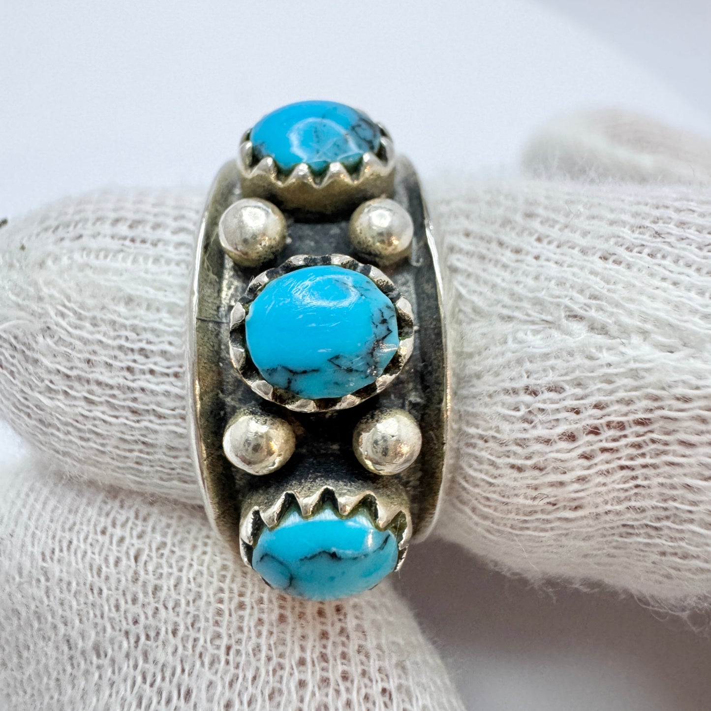 Vintage Sterling Silver Turquoise Ring.