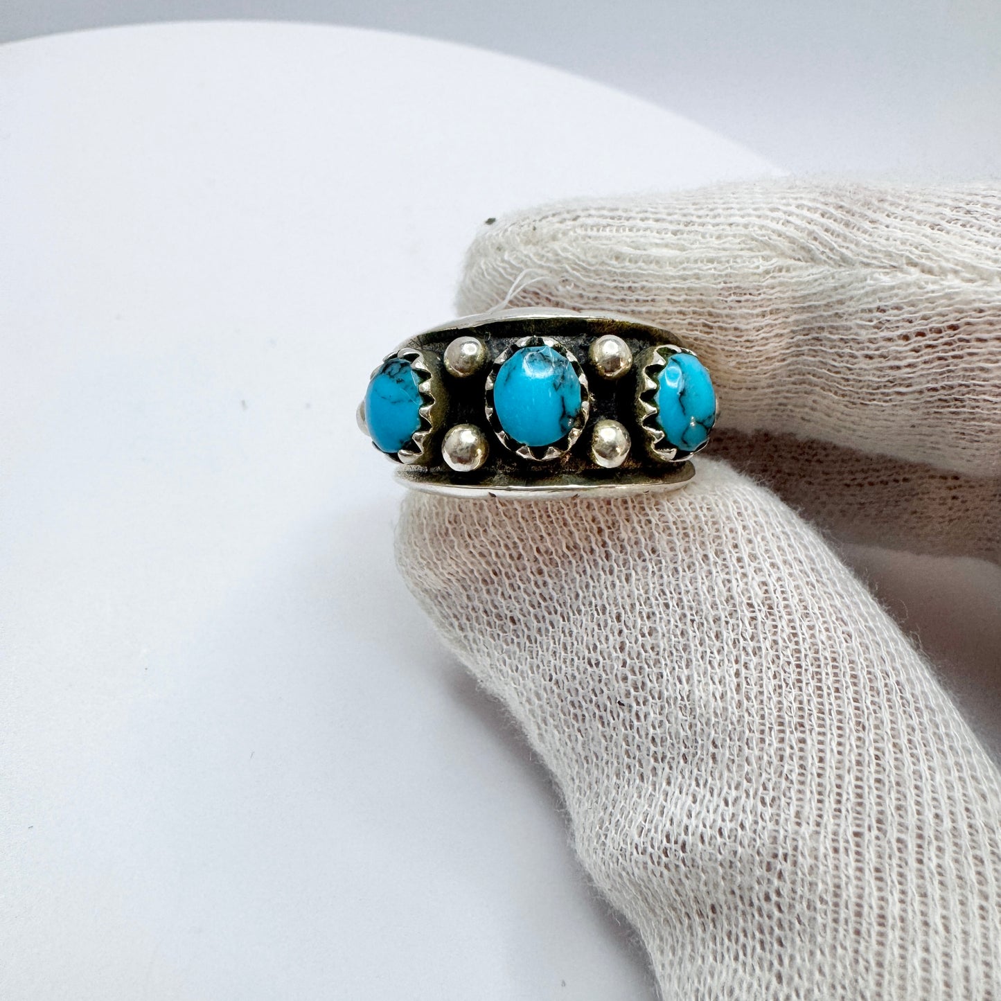 Vintage Sterling Silver Turquoise Ring.